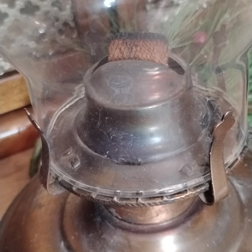 . Vintage Lamplight Farms Copper Hurricane Lamp Lantern - Oil Lantern with Wick